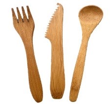 Cutlery made of 100% bamboo
